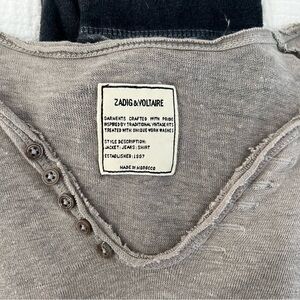 MENS Zadig & Voltaire 100% linen Monastir ombré TShirt in Etain SIZE S(runs big)